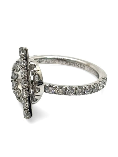 Bague 53 Hermès Finesse - Bague en or blanc et diamants 1 ct 58 Facettes 1962