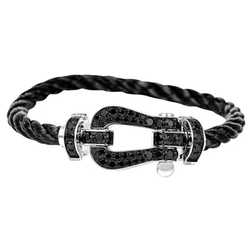 Bracelet FRED Force 10 - Bracelet en or blanc et diamants noirs 58 Facettes 284