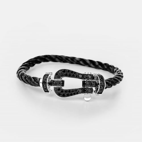 Bracelet FRED Force 10 - Bracelet en or blanc et diamants noirs 58 Facettes 284