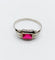 Bague 56 Bague Art déco en or blanc 18k et verre rouge 58 Facettes A07133