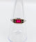 Bague 56 Bague Art déco en or blanc 18k et verre rouge 58 Facettes A07133