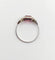 Bague 56 Bague Art déco en or blanc 18k et verre rouge 58 Facettes A07133