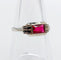 Bague 56 Bague Art déco en or blanc 18k et verre rouge 58 Facettes A07133