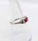 Bague 56 Bague Art déco en or blanc 18k et verre rouge 58 Facettes A07133