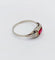 Bague 56 Bague Art déco en or blanc 18k et verre rouge 58 Facettes A07133