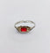 Bague 56 Bague Art déco en or blanc 18k et verre rouge 58 Facettes A07133
