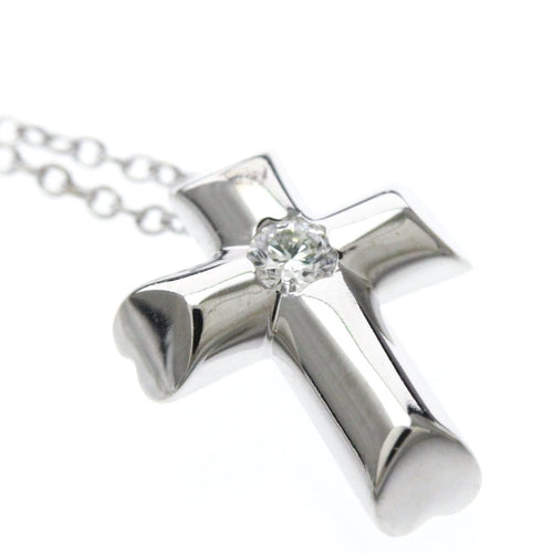 Collier Tiffany & Co. Étoile - Collier pendentif croix en or blanc et diamants 58 Facettes rp76x1hkwr