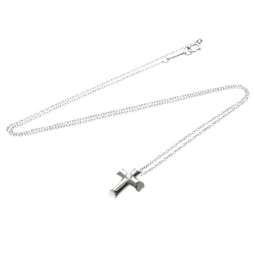 Collier Tiffany & Co. Étoile - Collier pendentif croix en or blanc et diamants 58 Facettes rp76x1hkwr