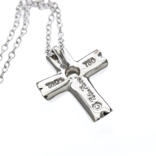 Collier Tiffany & Co. Étoile - Collier pendentif croix en or blanc et diamants 58 Facettes rp76x1hkwr
