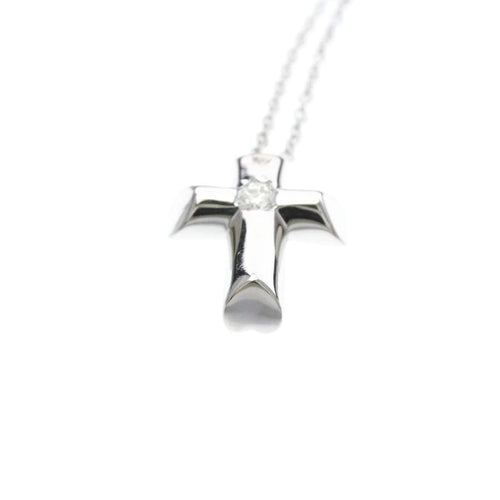 Collier Tiffany & Co. Étoile - Collier pendentif croix en or blanc et diamants 58 Facettes rp76x1hkwr