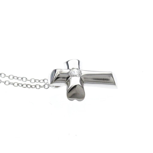 Collier Tiffany & Co. Étoile - Collier pendentif croix en or blanc et diamants 58 Facettes rp76x1hkwr