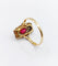 Bague 53.5 Bague Art déco en or 18k, verre rouge et diamants 58 Facettes A07134