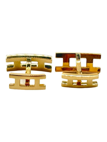 Boutons de manchette Hermès - Boutons de manchette en or jaune 18K 58 Facettes 1958