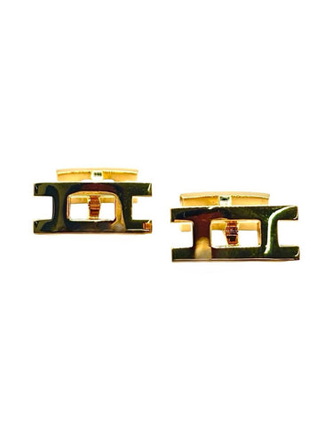Boutons de manchette Hermès - Boutons de manchette en or jaune 18K 58 Facettes 1958