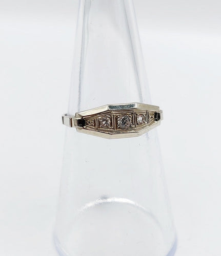 Bague 52 Art déco - Bague en or blanc 18k et spinelles synthétiques 58 Facettes A07172
