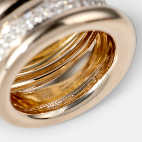 Bague 50 Pomellato Tubolare - Bague en or jaune, or blanc et diamants 58 Facettes 240