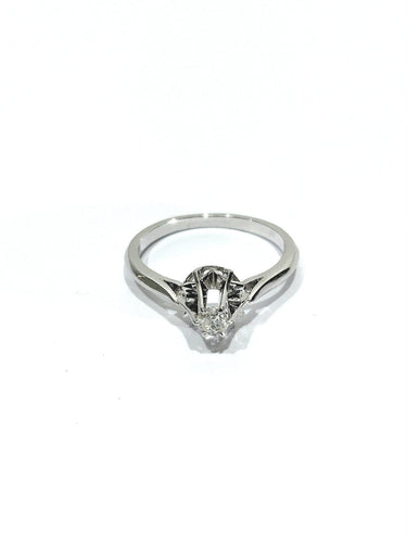 Bague 53 Bague solitaire en or blanc et diamant 58 Facettes id: 1767571