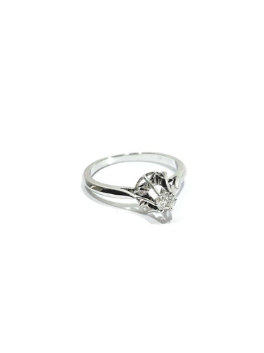 Bague 53 Bague solitaire en or blanc et diamant 58 Facettes id: 1767571