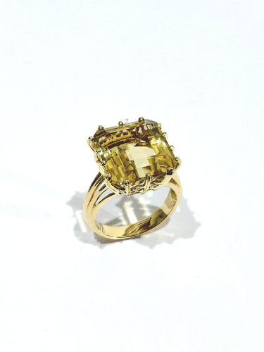 Bague 58 Bague en or champagne 18 carats et citrine 58 Facettes id: 1767576