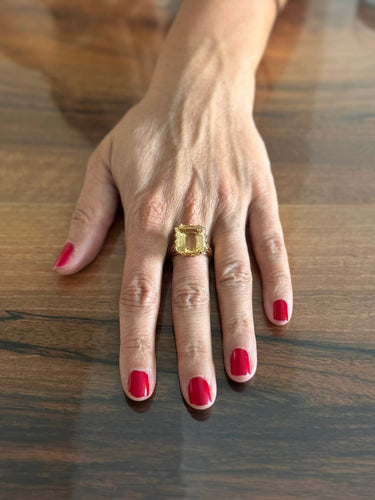 Bague 58 Bague en or champagne 18 carats et citrine 58 Facettes id: 1767576