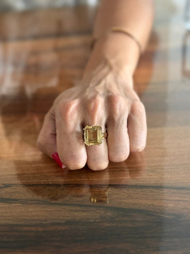 Bague 58 Bague en or champagne 18 carats et citrine 58 Facettes id: 1767576
