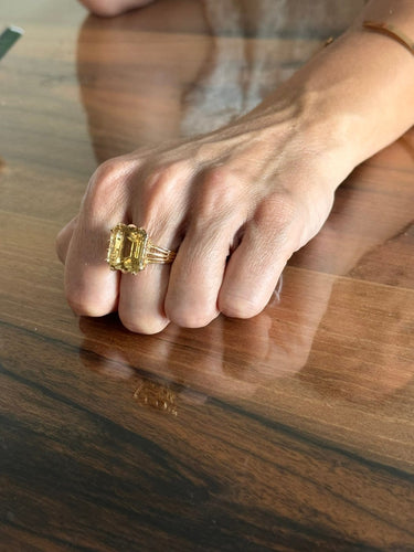 Bague 58 Bague en or champagne 18 carats et citrine 58 Facettes id: 1767576