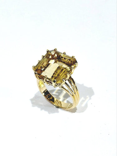 Bague 58 Bague en or champagne 18 carats et citrine 58 Facettes id: 1767576