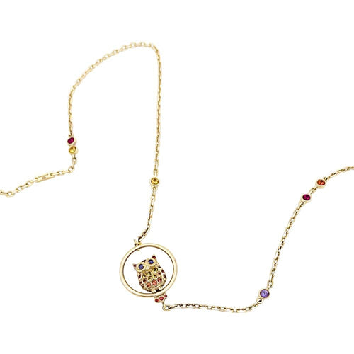 Collier Boucheron Nuri - Sautoir en or rose, saphirs, tsavorites et diamants 58 Facettes 35702