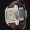 Montre Cartier Santos 100 XL - Montre chronographe en or jaune 18K et acier 58 Facettes MT46737