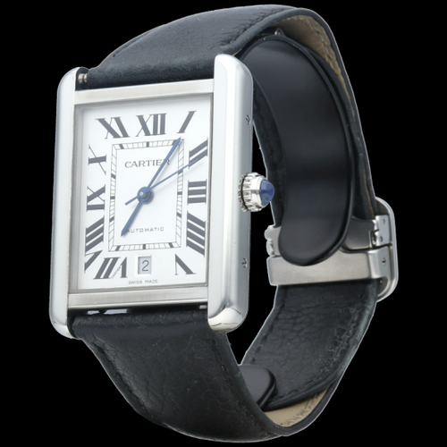 Montre Cartier Tank Solo XL - Montre automatique en acier 58 Facettes MT46790