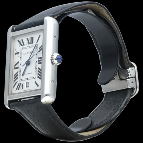 Montre Cartier Tank Solo XL - Montre automatique en acier 58 Facettes MT46790