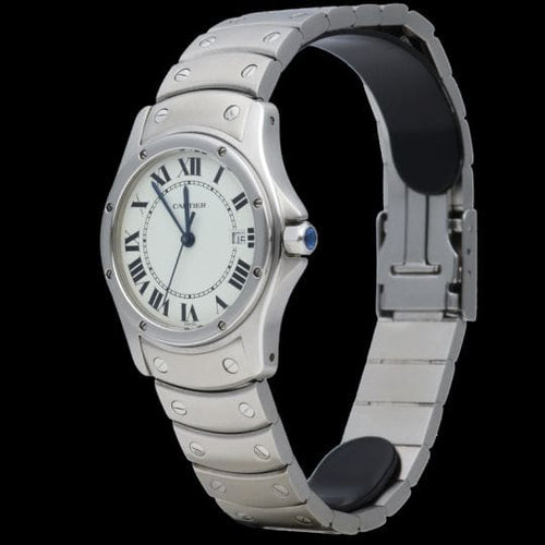 Montre Cartier Santos Ronde - Montre en acier 58 Facettes MT46796