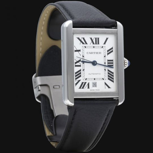 Montre Cartier Tank Solo XL - Montre automatique en acier 58 Facettes MT46812