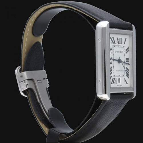Montre Cartier Tank Solo XL - Montre automatique en acier 58 Facettes MT46812