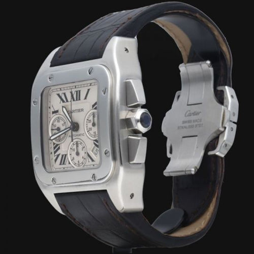 Montre Cartier Santos 100 - Montre en acier 58 Facettes MT46809
