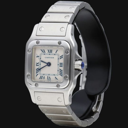 Montre Cartier Santos Galbée - Montre PM en acier 58 Facettes MT46676
