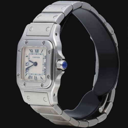 Montre Cartier Santos Galbée - Montre PM en acier 58 Facettes MT46676