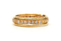 Bague 55 Alliance américaine contemporaine en or jaune 18 carats et diamants 58 Facettes B870