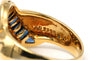 Bague 54 Bague contemporaine en or jaune 18 carats, saphirs et diamants 58 Facettes 23820
