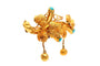 Broche Napoléon III - Broche en or jaune et turquoises 58 Facettes B872