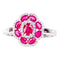Bague 52 Bague en or blanc 18 carats, rubis et diamants 58 Facettes AB733