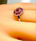 Bague en or blanc 18 carats, rubis et diamants 58 Facettes AB733