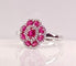 Bague en or blanc 18 carats, rubis et diamants 58 Facettes AB733