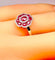 Bague en or blanc 18 carats, rubis et diamants 58 Facettes AB733