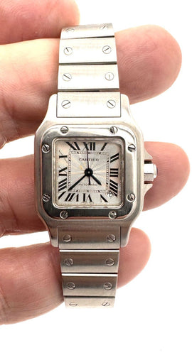 Montre Cartier Santos Galbée - Montre dame automatique en acier 58 Facettes 260049