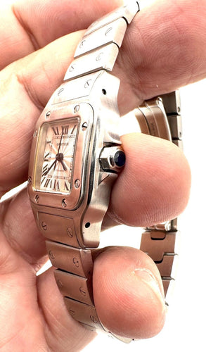 Montre Cartier Santos Galbée - Montre dame automatique en acier 58 Facettes 260049