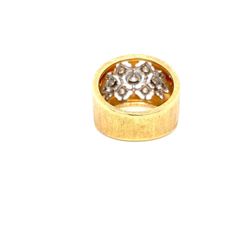 Bague 54 Mario Buccellati - Bague vintage en or jaune, or blanc et diamants 58 Facettes