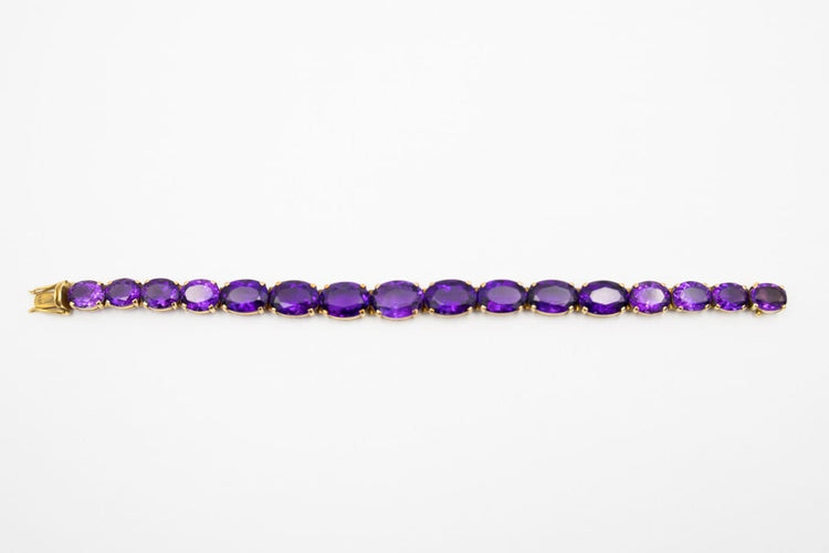 Bracelet Bracelet rivière en or 14 carats et imitations améthyste 58 Facettes 11436