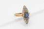 Bague 53 Bague ancienne en or jaune avec saphir et diamants 58 Facettes 10078