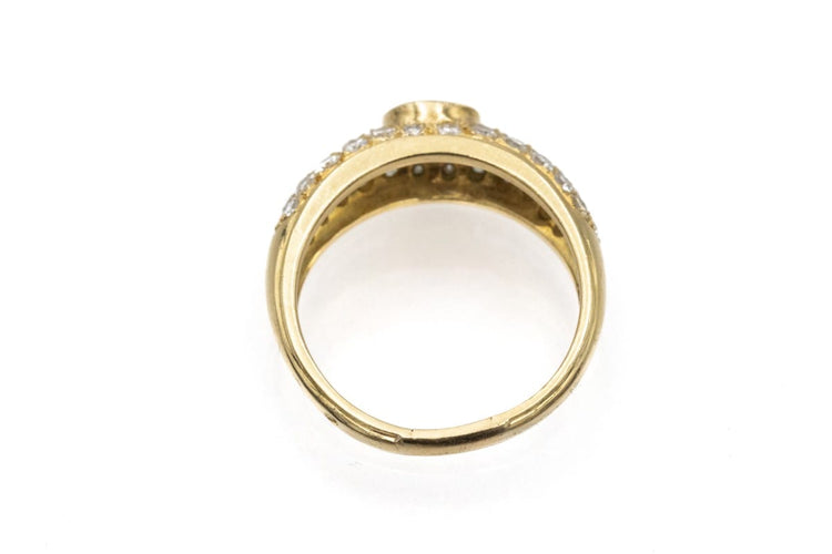 Bague 58 Bague vintage française en or jaune, saphir et diamants 58 Facettes 12078